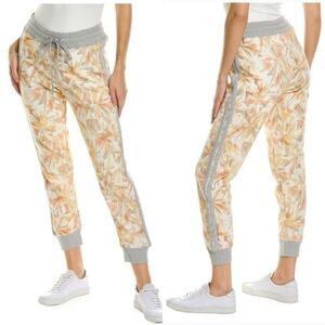 JOHNNY WAS XS 100% Cotton High Rise Jogger Peach Cream Print